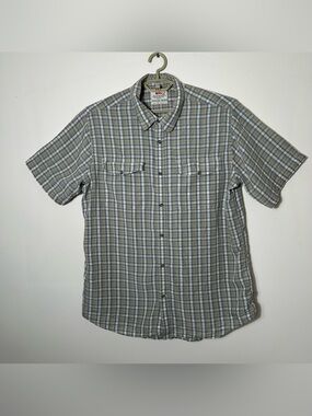 Fjall Raven Shirt Mens XXL Regular Fit Abisco Cool Short Sleeve Plaid Pockets